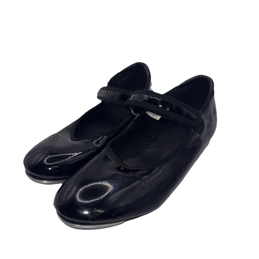 Size 1 - Girl’s Danskin Freestyle Tap Dance Shoes Black Patent Mary Jane Black
